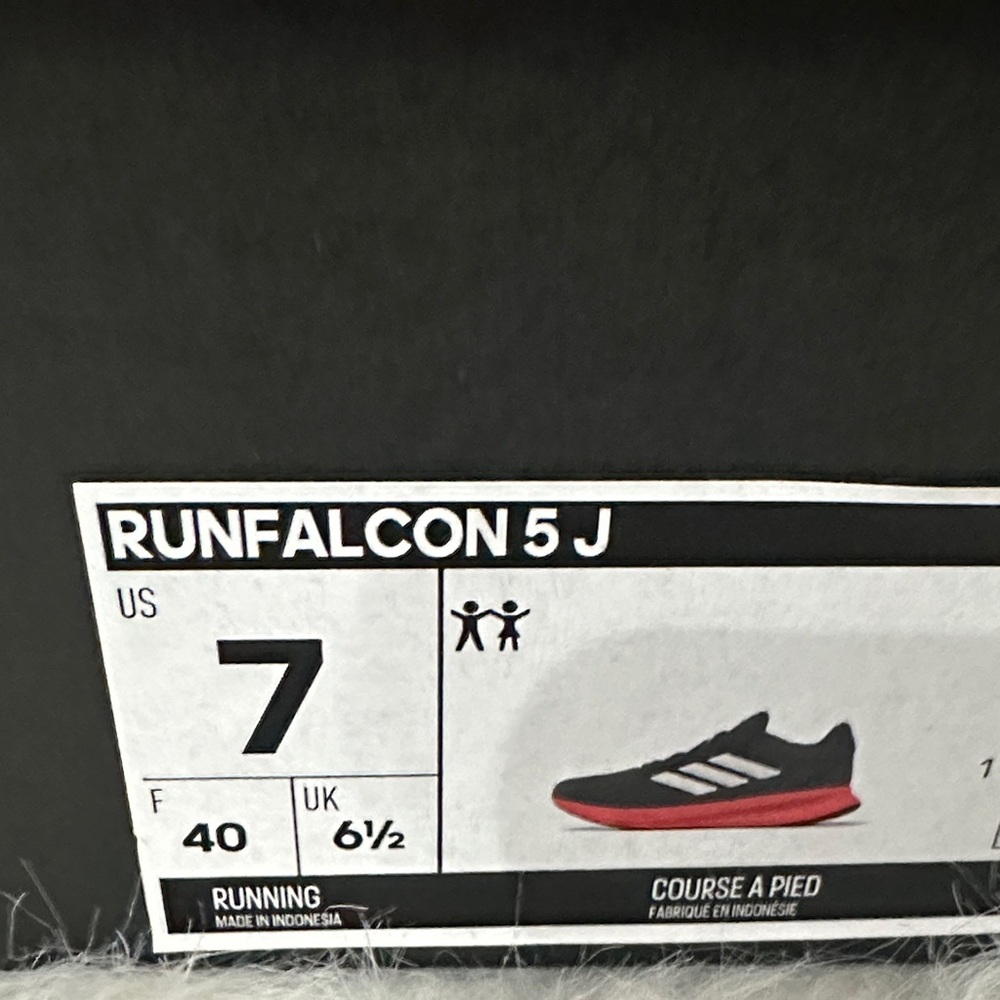 ADIDAS RUNFALCON 5 J RUNNING SHOES size 7 - Picture 6 of 8